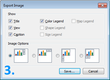 screenshot of the Export Image window in Tableau Reader